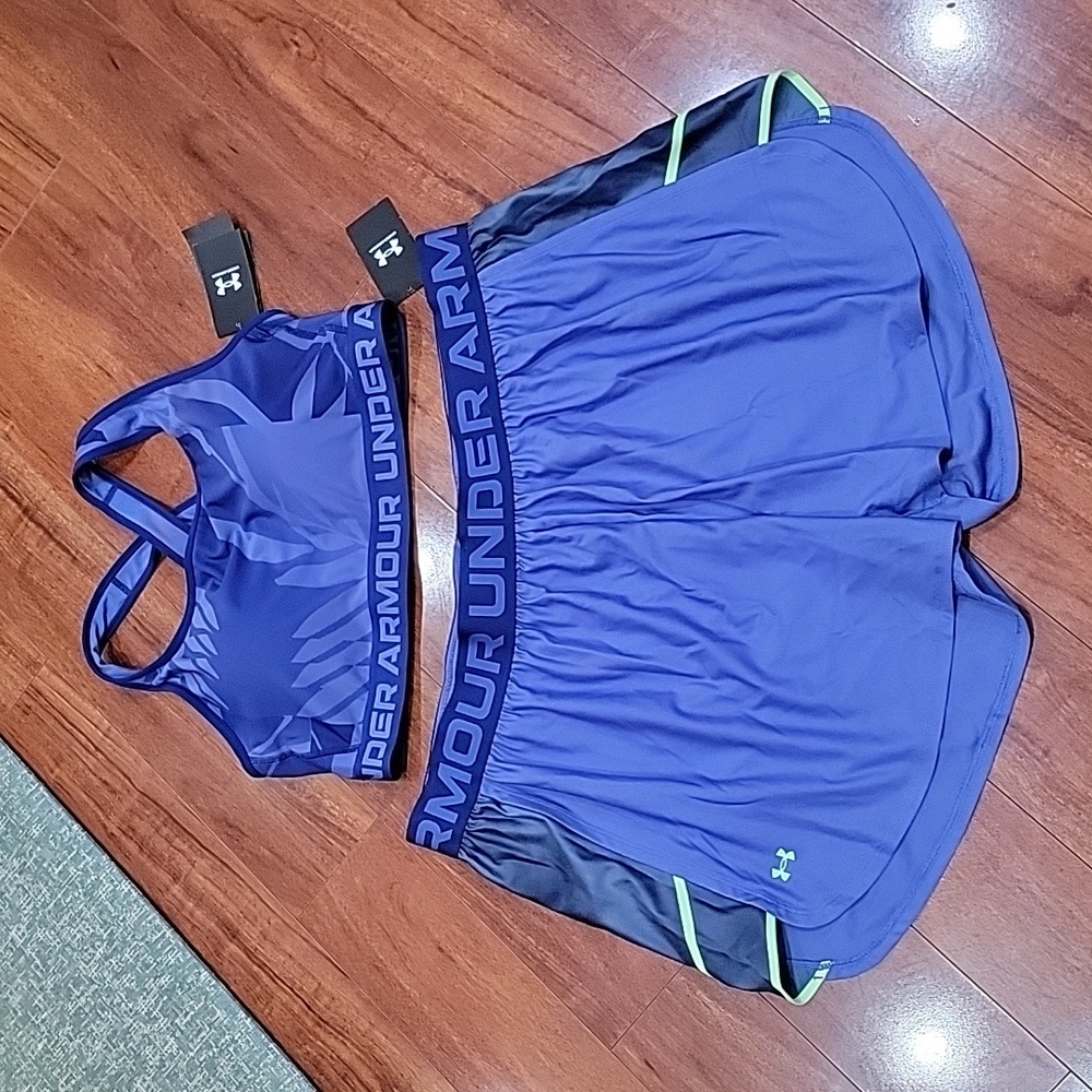NWT 2 pc plus size 3X Under Armour Sports Bra and Short Set